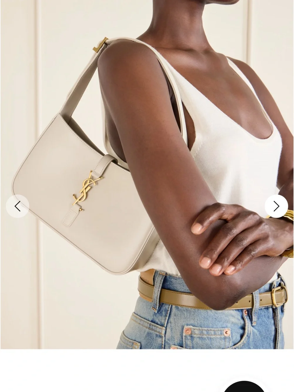 Saint Laurent Le 5 A 7 Hobo shoulder bag white